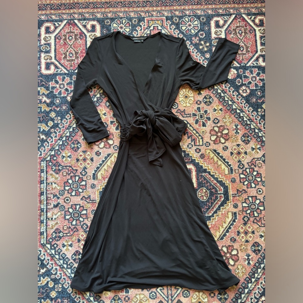 BCBG MaxAzriaTie Waist Long Sleeve Dress